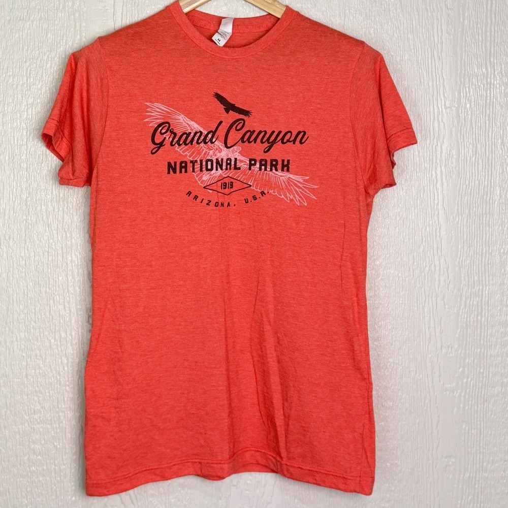 Grand Canyon National Park Graphic T-Shirt Orange Red Heathered Mens Medium M